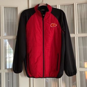 Red & Black Athletic Jacket w/ Sports Team Patch Size Medium